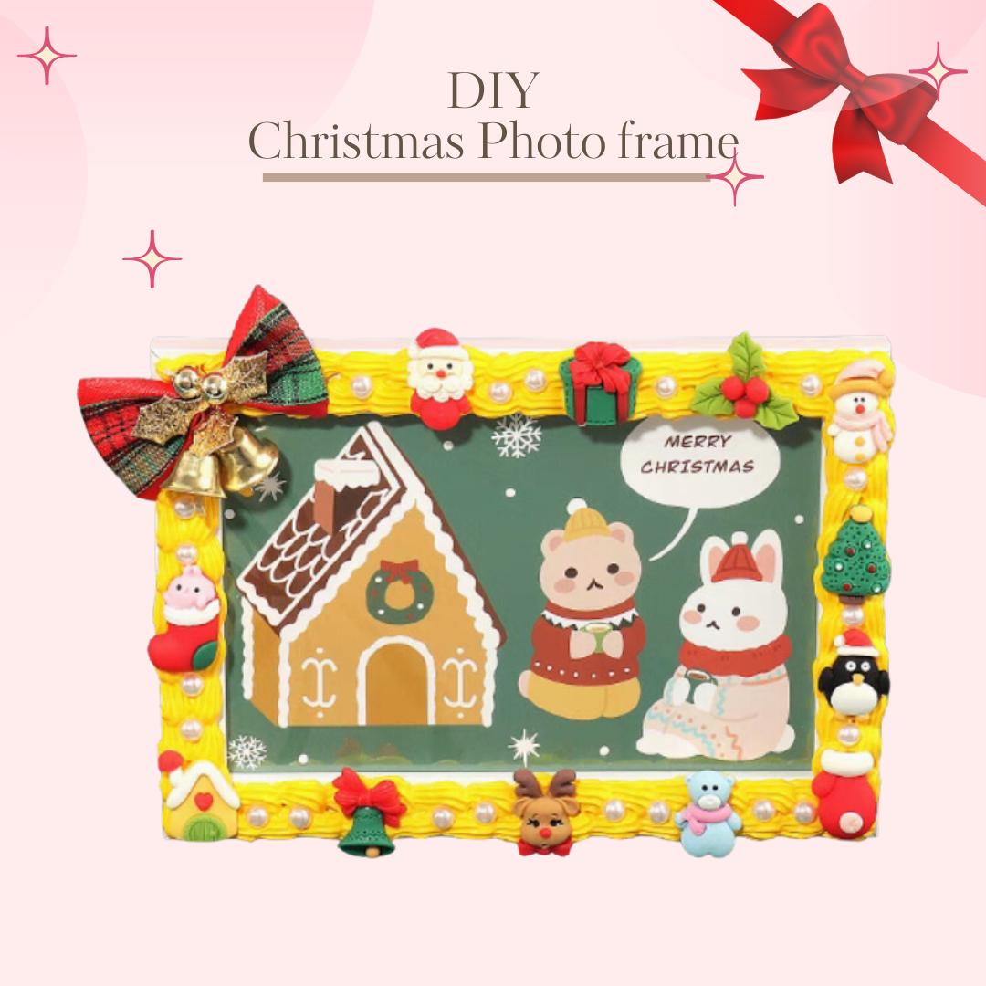 Christmas | Cream Glue Photo Frame DIY Handmade Material Kit (White)