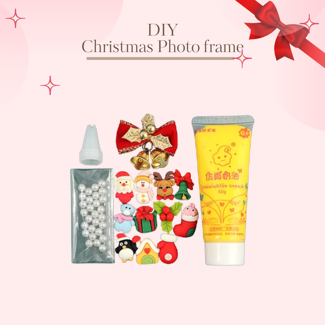 Christmas | Cream Glue Photo Frame DIY Handmade Material Kit (Yellow)