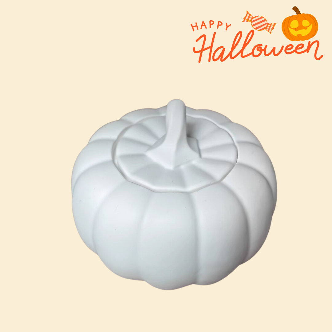 Halloween | Handmade painting | White plaster DIY material package | Small pumpkin storage jar | Children's handmade
