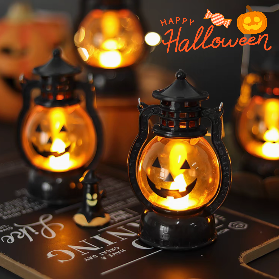 Halloween|LED lights|Portable pumpkin lights|Small oil lamps (2 pieces)|Decoration props