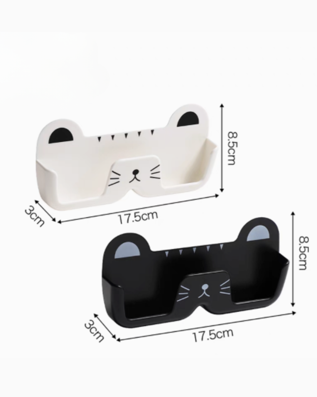 Glasses Storage Box Wall Mounted Perforated White&Black 1set |HomeHato