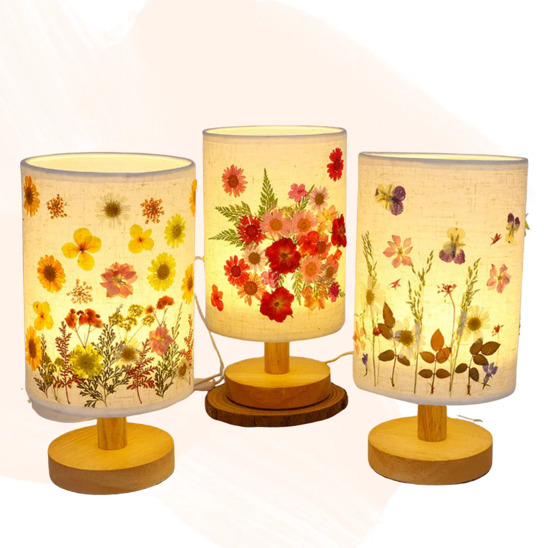 企業客製DIY手工材料包|公司活動|訂做DIY材料包印logo|復古乾花壓花小夜燈枱燈