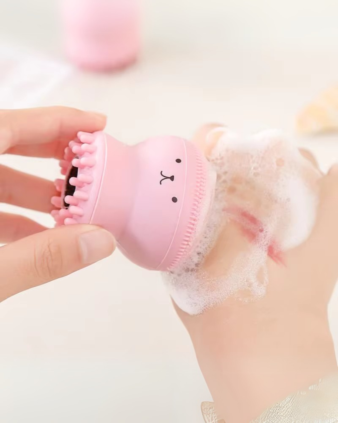Pink Silicone Face Brush | Deep Pore Cleanser & Exfoliator Tool |HomeHato