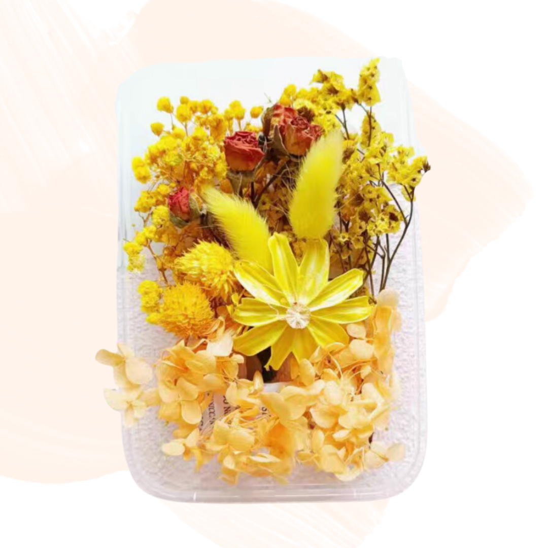 Hot selling preserved flower material package | dark yellow series