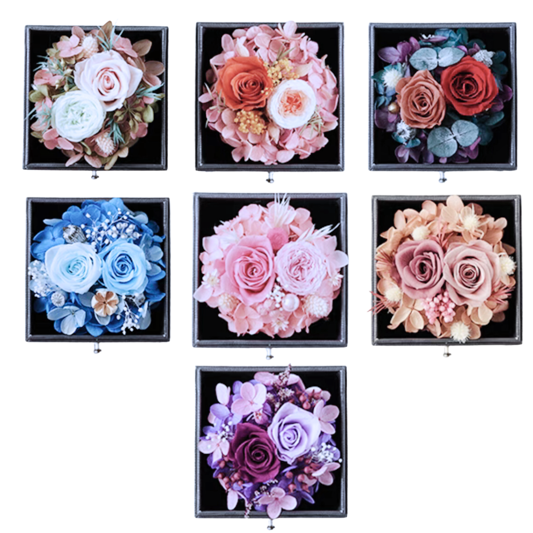 母親節永生花首飾盒DIY材料包|橙色