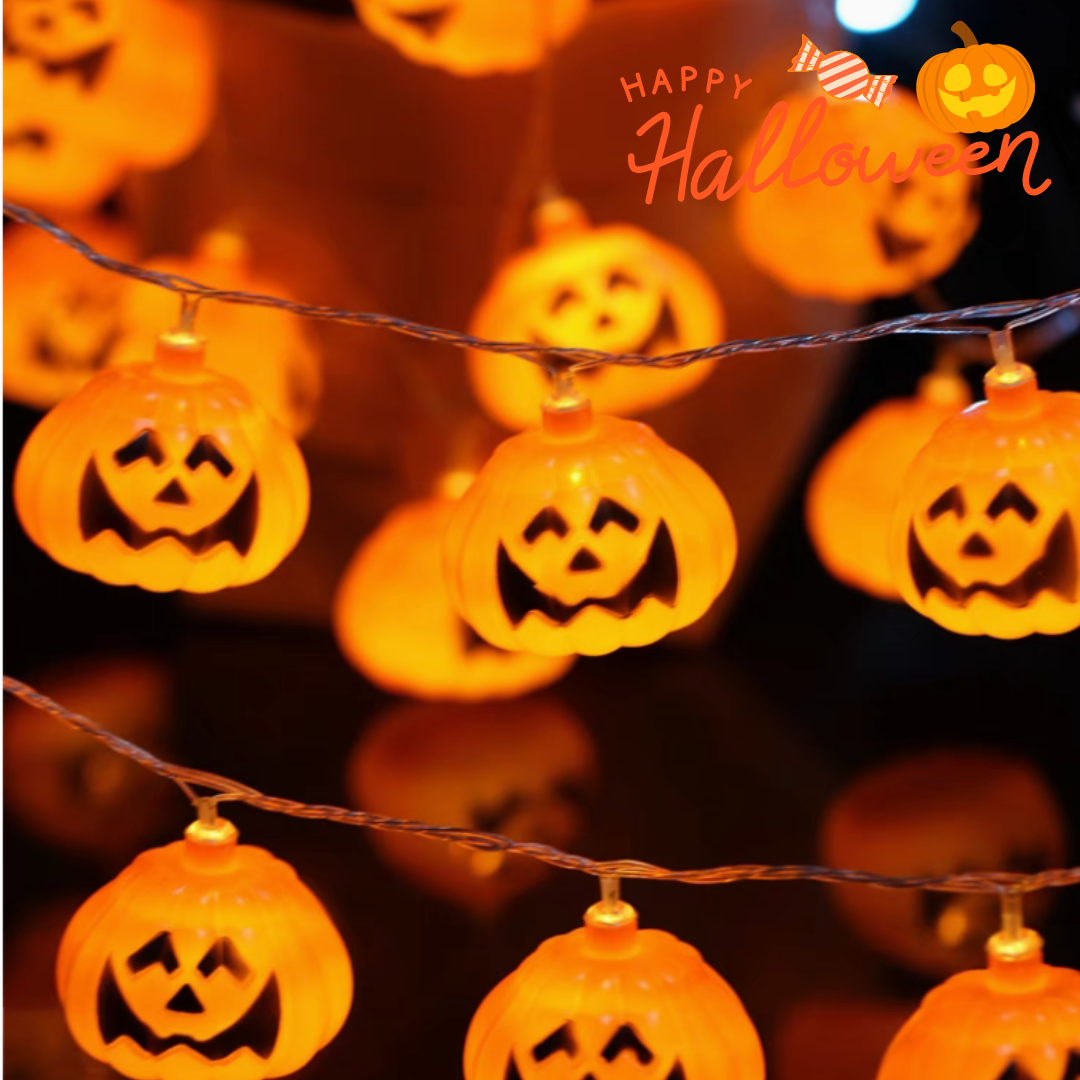 Halloween | Pumpkin LED Light String Lights | Props Arrangement
