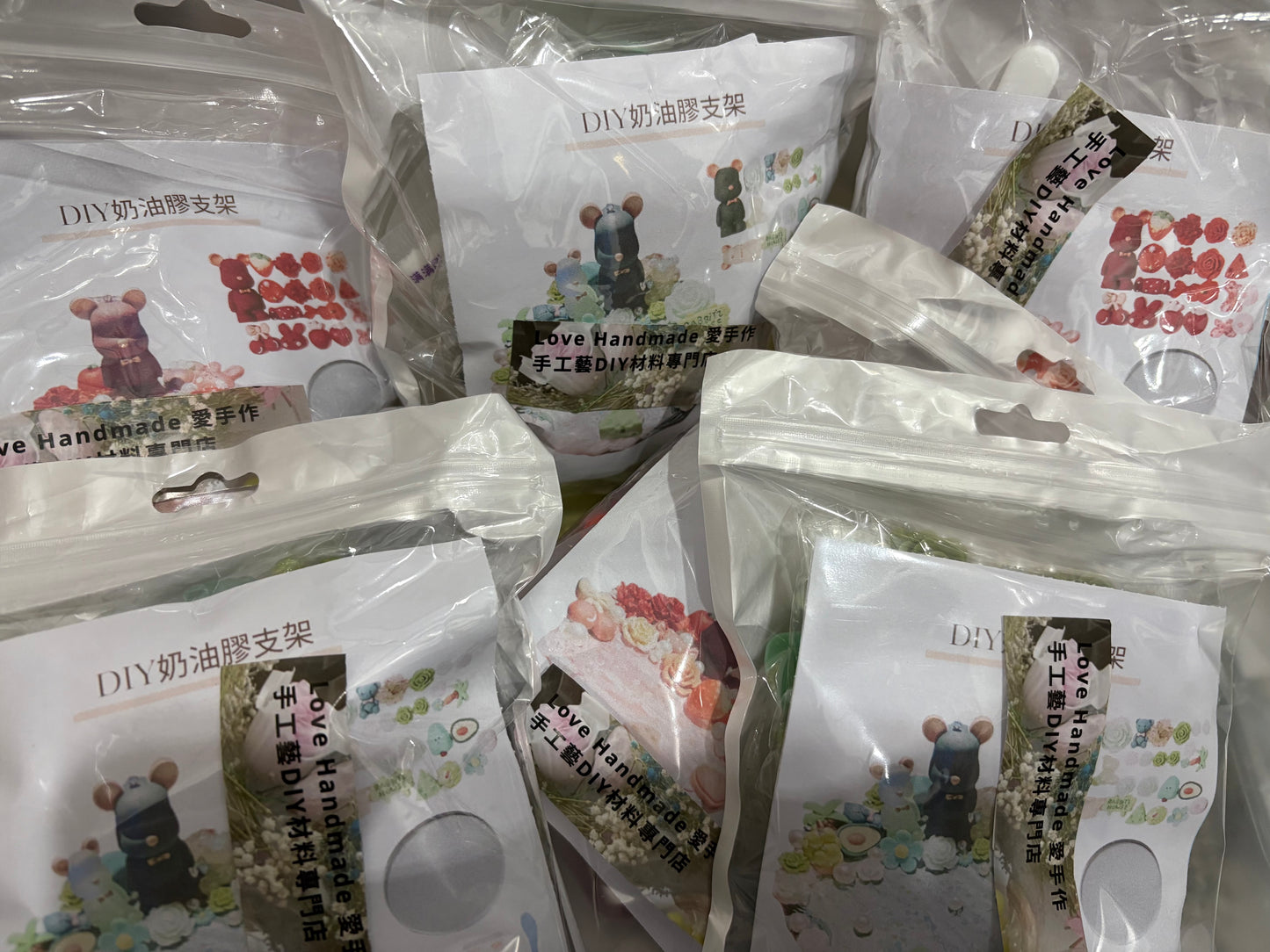 DIY奶油膠手機支架|小熊|粉紅色