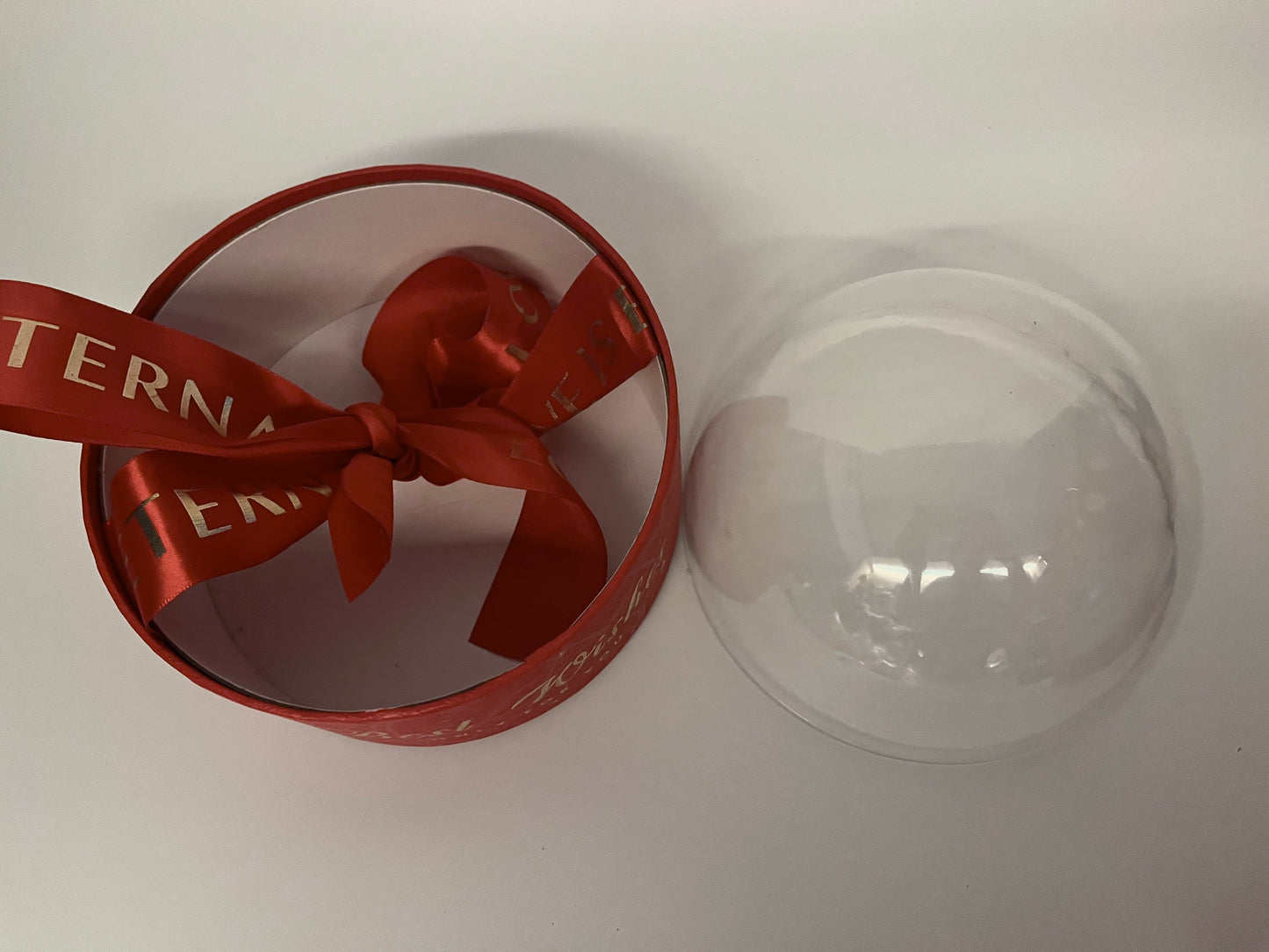 Ready-made gift box accessories single piece round Best Wishes tied with ribbon