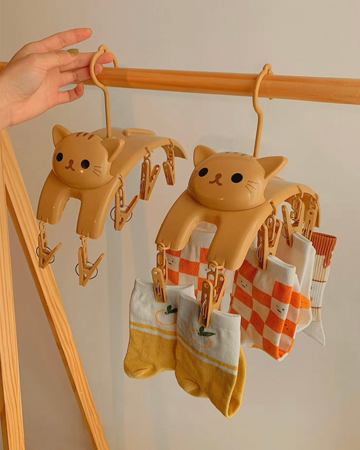 Cat Shaped Clothes Pegs - Indoor/Outdoor Laundry & Storage Hanger |HomeHato