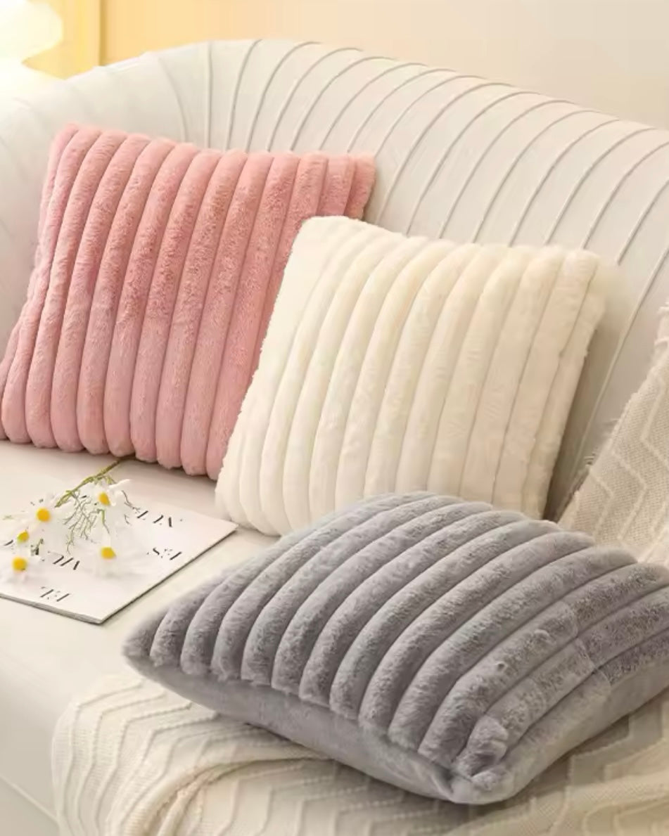 Soft Faux Rabbit Fur Pillow Cover | Cozy Cushion for Sofa, Bed & Chair |HomeHato