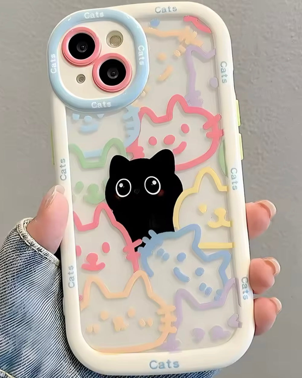 Cute Cat Design Silicone Phone Case - iPhone 13 iPhone 11 14 15 16 Pro Max 12 XR X Xs 7 8 Plus SE 15pro 13pro |HomeHato