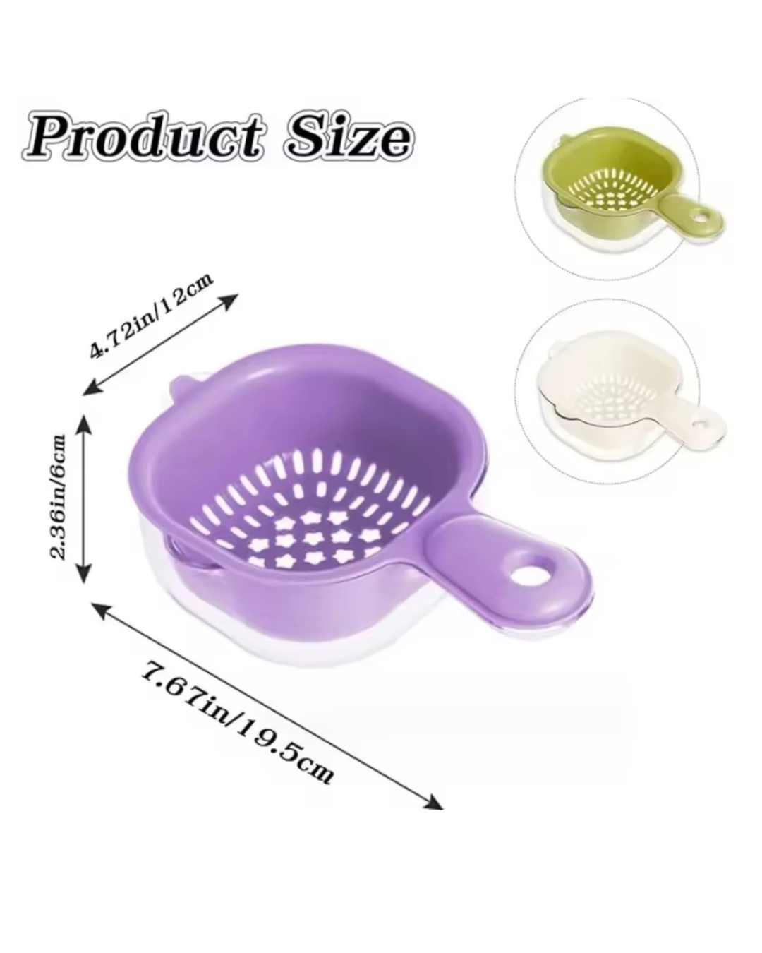 Double Row Drain Basket with Handle - Multi-Purpose Fruit & Veg Filter |HomeHato