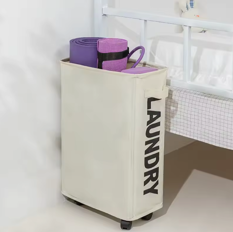 22" Slim Rolling Laundry Hamper - Foldable Waterproof Sorter with Wheels |HomeHato