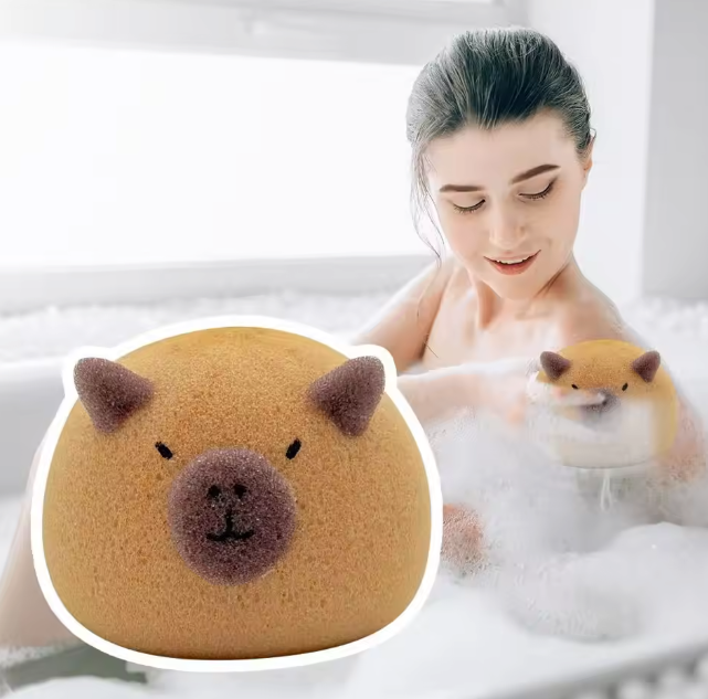 Capybara Bath Sponge - Gentle Exfoliating Shower Puff for All Ages |HomeHato