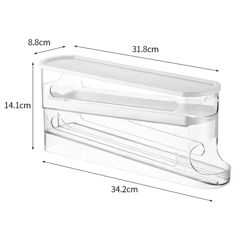 Two-Tier Rolling Egg Dispenser - Refrigerator Storage Rack |HomeHato