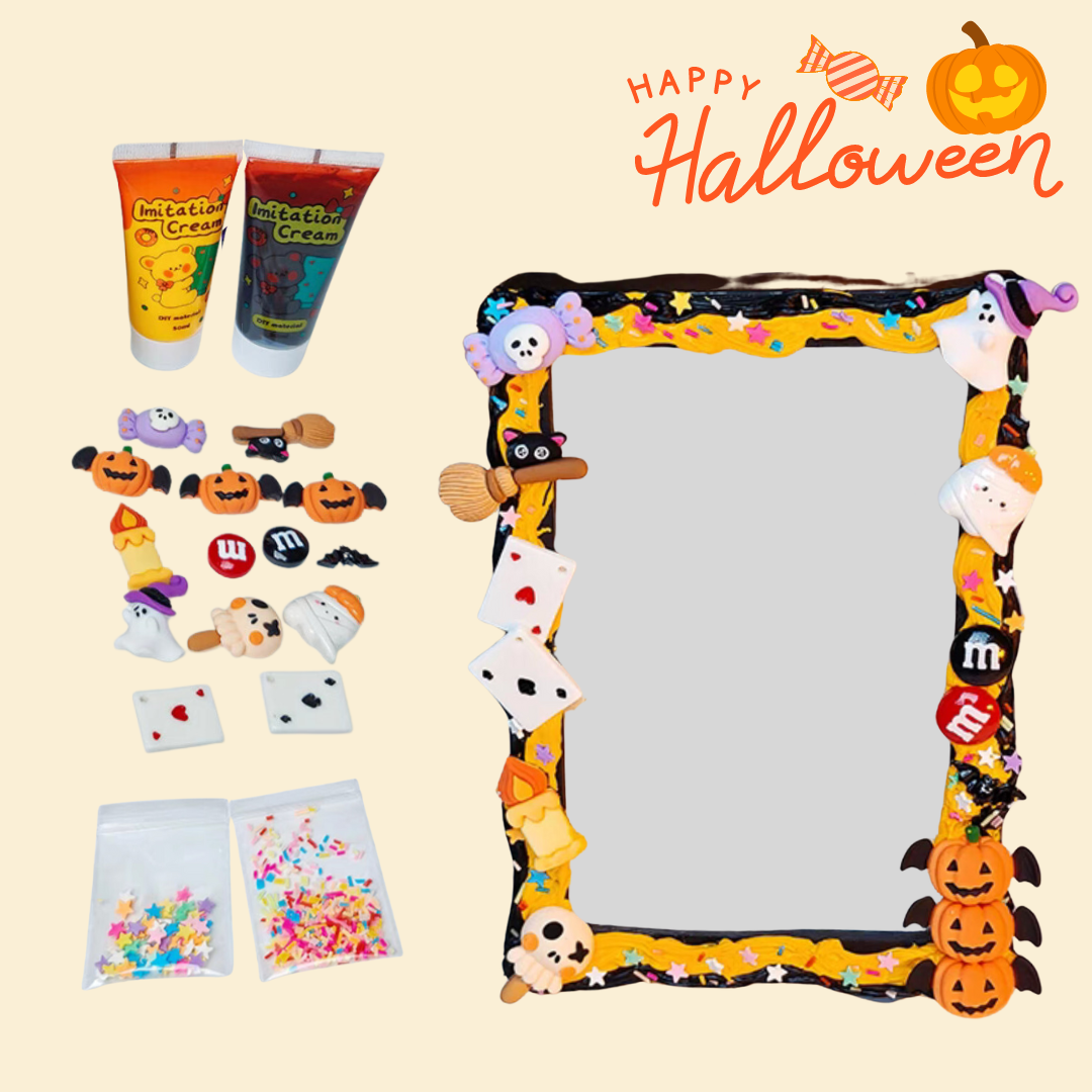 Halloween | Cream glue photo frame DIY handmade material package