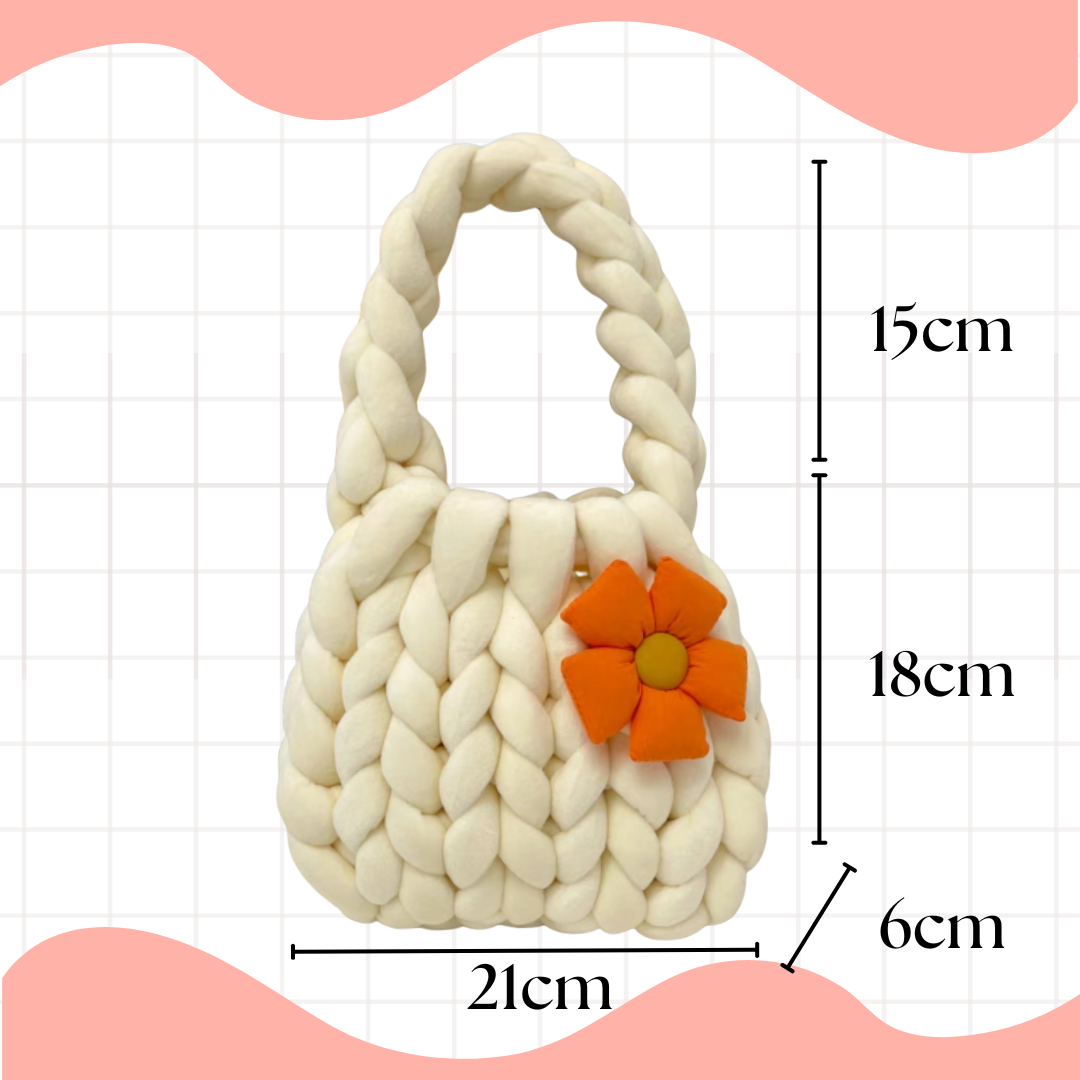 Cute Plush Thread Handbag DIY Material Pack|Easy Knitting