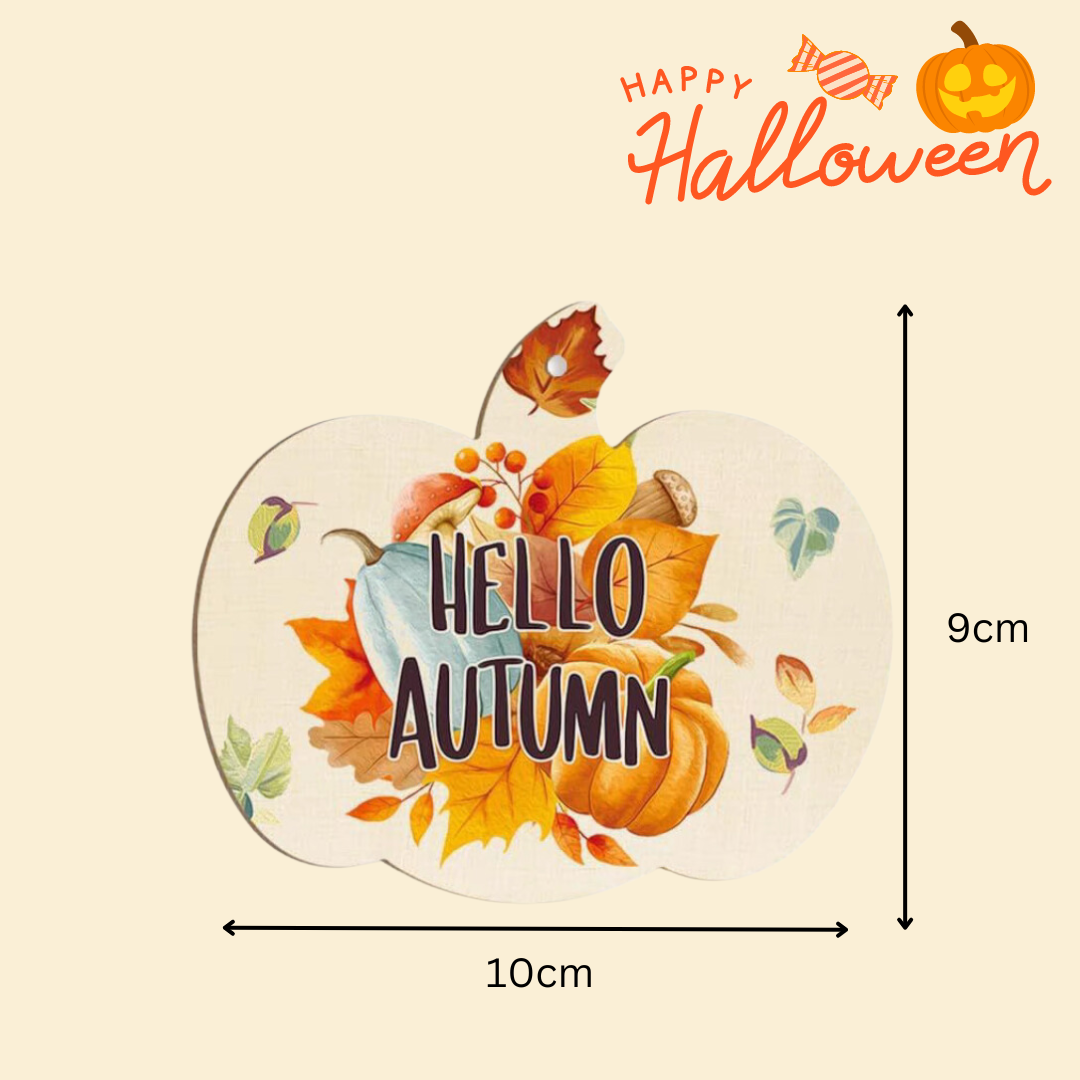Halloween | Hand-painted DIY pumpkin wood hanging sign (10 pieces)