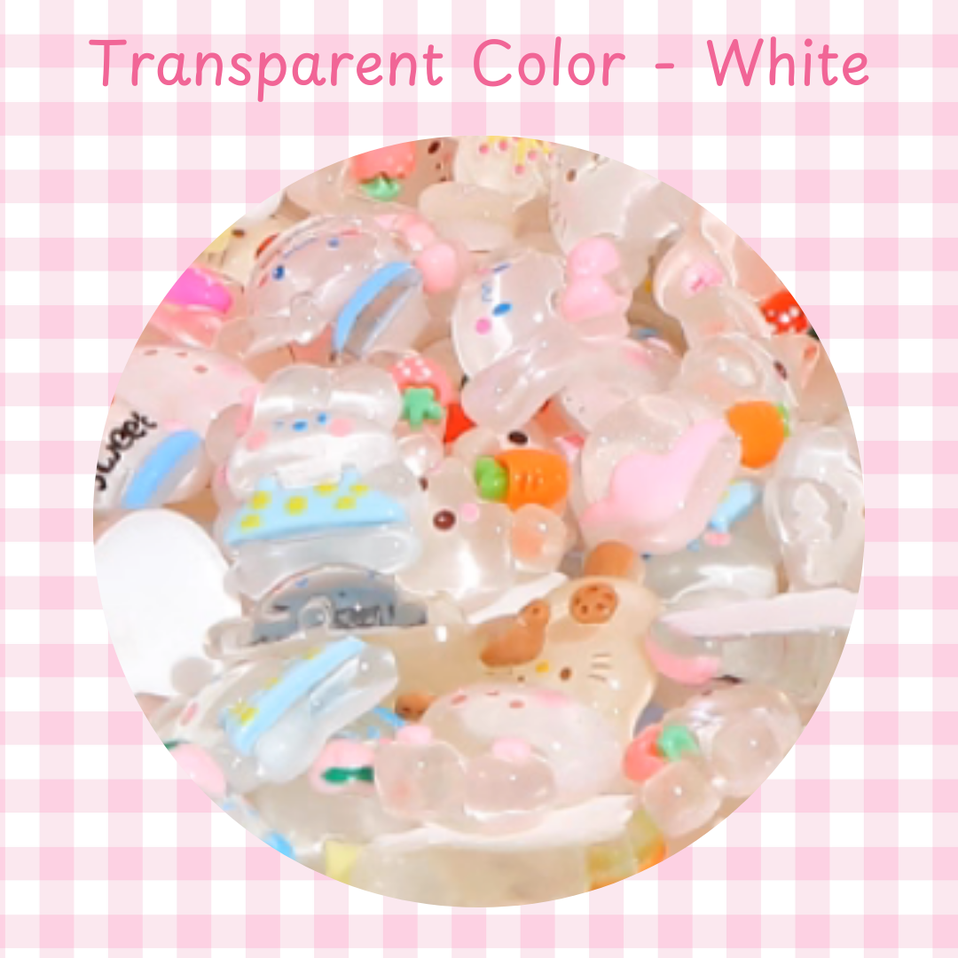 Ready-made cream glue resin doll small doll grain DIY accessories (multi-color series) (pink, yellow, white, purple and blue)