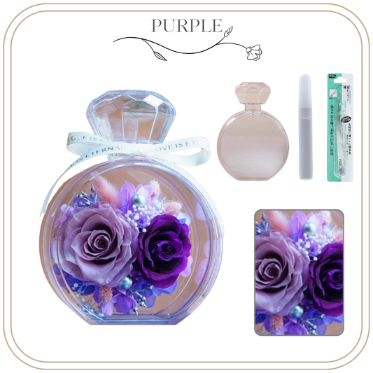 Night Light Glass Ball Everlasting Flower DIY Material Kit | Pink and Blue