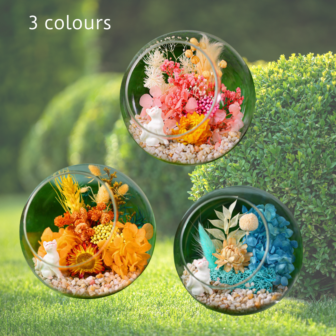 Night Light Glass Ball Everlasting Flower DIY Material Kit | Purple