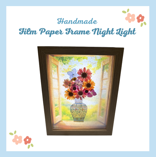 菲林紙相框小夜燈|壓花款 材料包|開窗款|一套3份