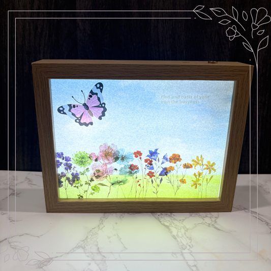 菲林紙相框小夜燈|貼紙款 材料包|藍天草地款|一套3份