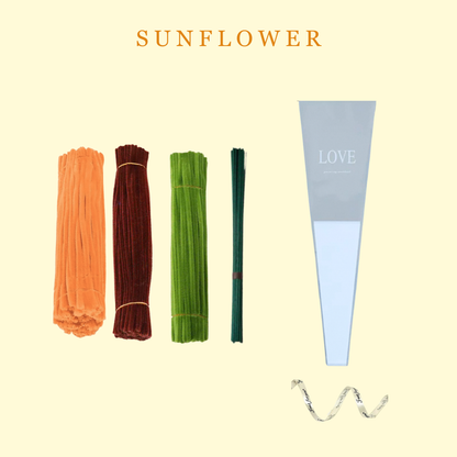 [不需要用熱溶膠製作] 扭扭棒|DIY材料包|一支太陽花