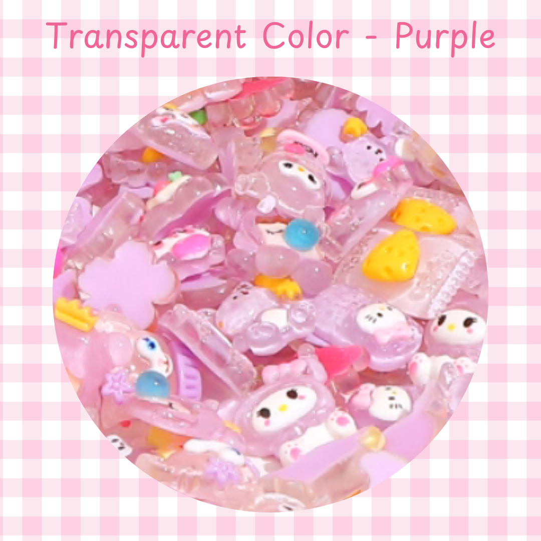 Ready-made cream glue resin doll small doll grain DIY accessories (multi-color series) (pink, yellow, white, purple and blue)