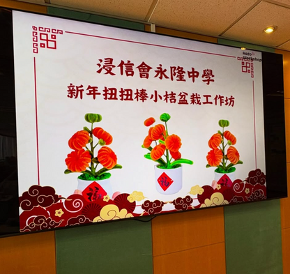 [工作坊教學套裝|材料+PPT流程全包] 新年扭扭棒小桔盆栽工作坊|商場學校企業通用
