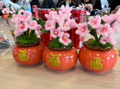 過往工作坊|新春桃花吉仔扭扭棒小盆栽工作坊