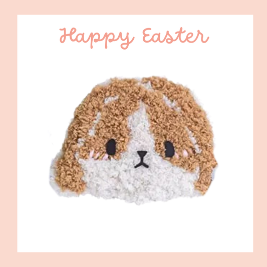 戳戳繡材料包|復活節|小兔|垂耳啡兔1