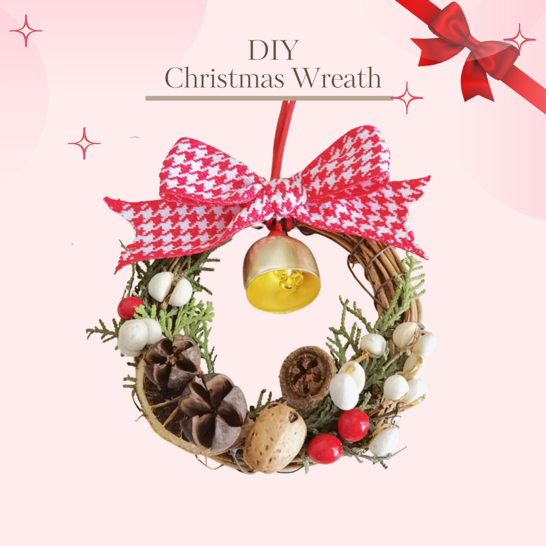 聖誕花環藤圈手作材料包|Christmas Wreath DIY|圓形花圈