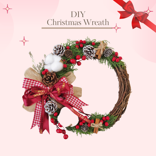 Christmas wreath vine circle handmade material package | Christmas Wreath DIY | Round wreath