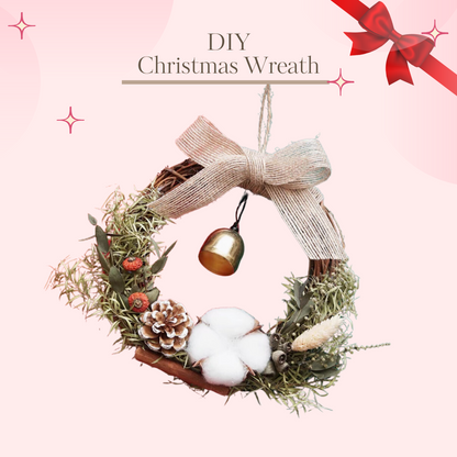 聖誕花環藤圈手作材料包|Christmas Wreath DIY|圓形花圈