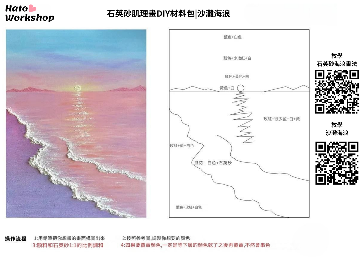 Quartz sand texture painting DIY material package | beach waves