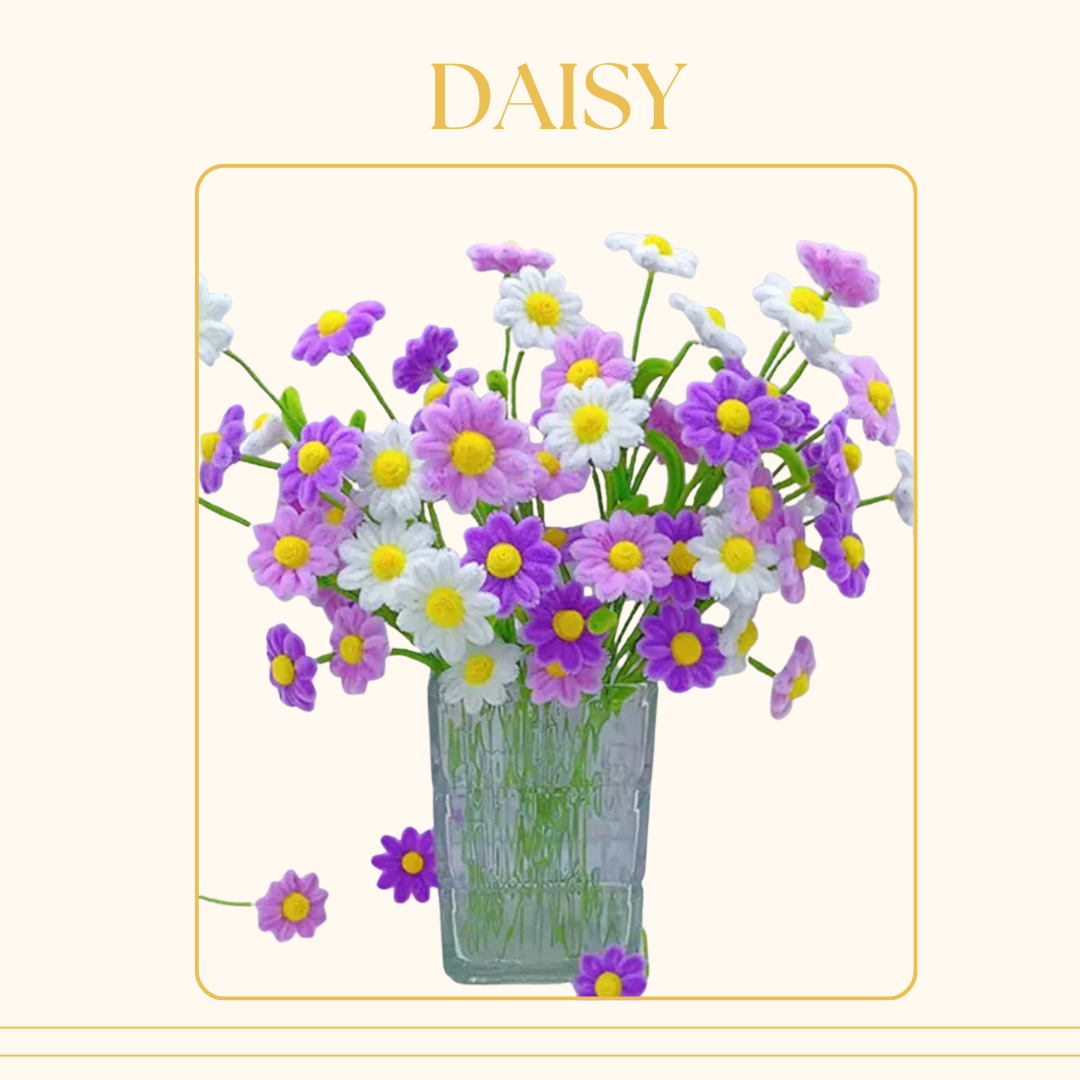 [不需要用熱溶膠製作] 扭扭棒|DIY材料包|小雛菊(紫色系列)