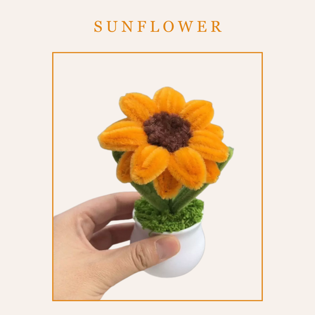 [不需要用熱溶膠製作] 扭扭棒|DIY材料包|太陽花小盆栽