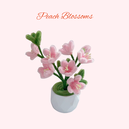 [不需要用熱溶膠製作] 新年扭扭棒|DIY材料包|小桃花盆栽