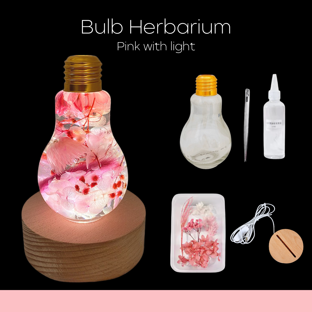 燈泡浮游花瓶DIY材料包|粉紅色