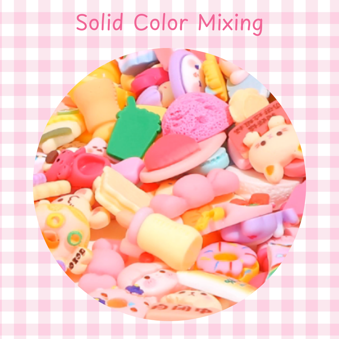 Ready-made cream glue resin doll small doll grain DIY accessories (multi-color series) (pink, yellow, white, purple and blue)