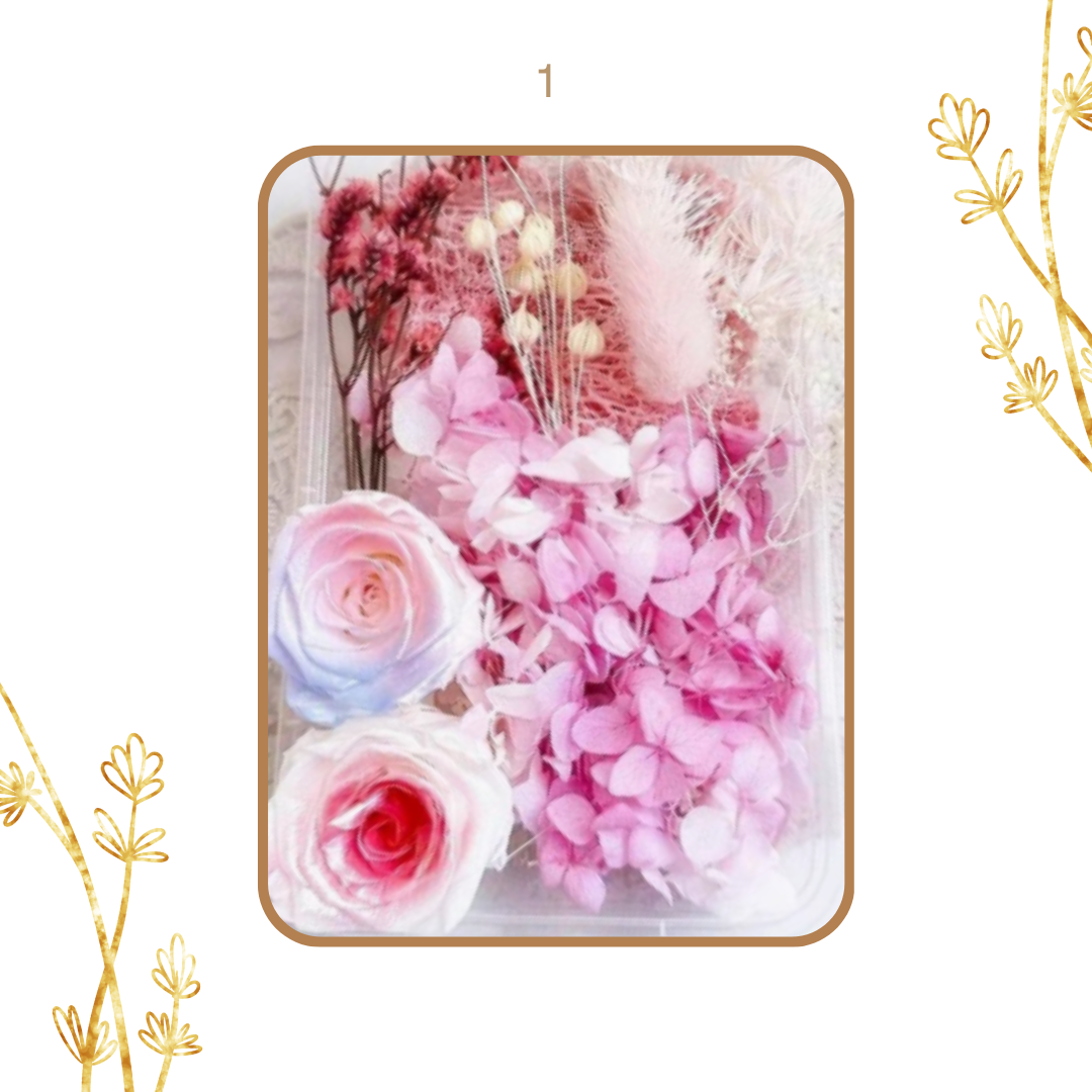 Night Light Glass Ball Everlasting Flower DIY Material Kit | Pink (Rose)