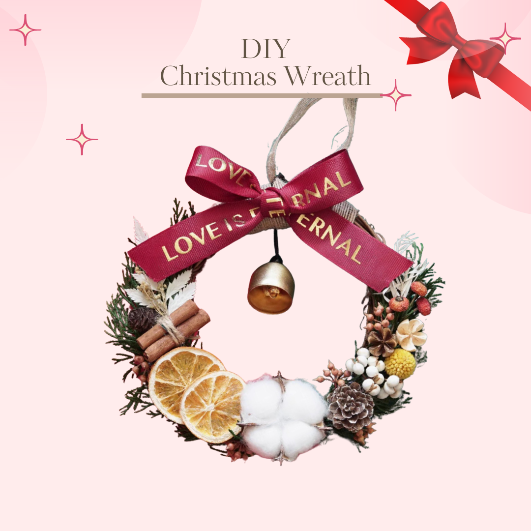 聖誕花環藤圈手作材料包|Christmas Wreath DIY|圓形花圈