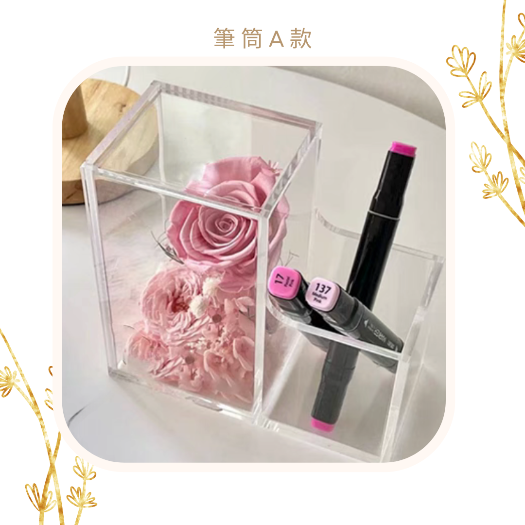 Night Light Glass Ball Everlasting Flower DIY Material Kit | Pink (Rose)