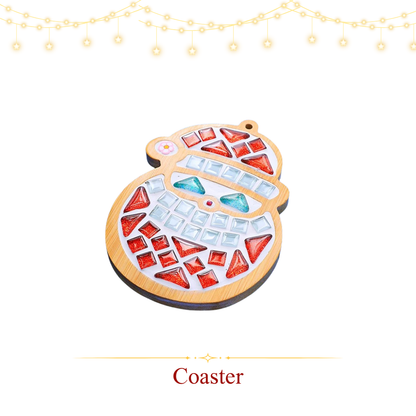 馬賽克杯墊|聖誕款|方形彩磚|聖誕老人