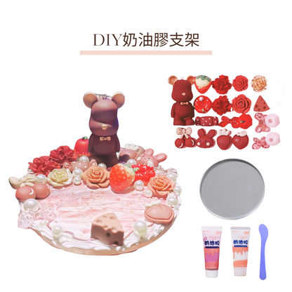 DIY Cream Glue Phone Holder | Bear | Red