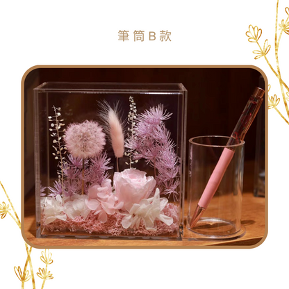 Night Light Glass Ball Everlasting Flower DIY Material Kit | Pink (Rose)