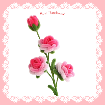 [不需要用熱溶膠製作] 扭扭棒|DIY材料包|一枝漸變玫瑰花(花瓶款)