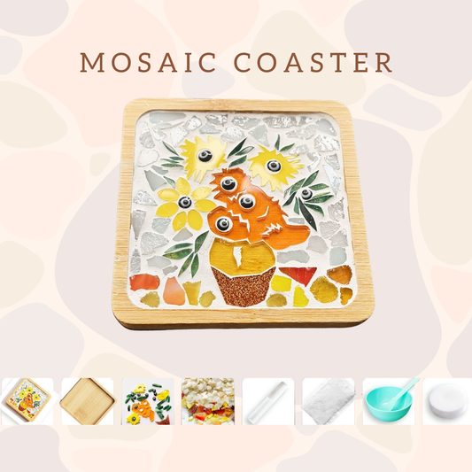 馬賽克杯墊|向日葵