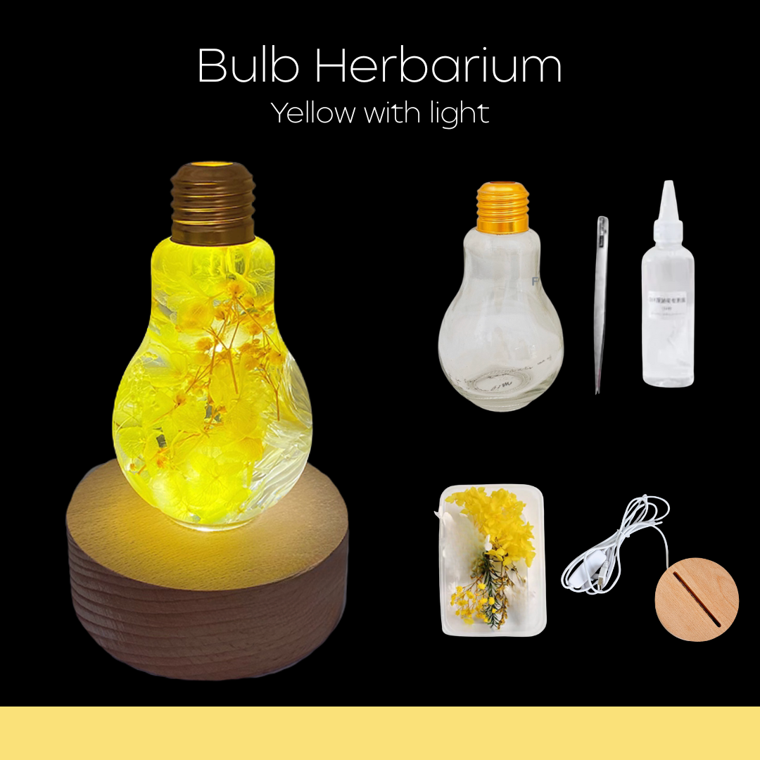 燈泡浮游花瓶DIY材料包|黃色